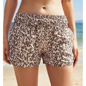 New Leopard Elastic Tie Swim Shorts Bottom Size XXL